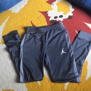 Boys Gray and White Jordan Jogging Pants size LG